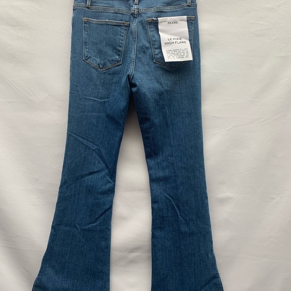 Frame Lê Pixie High Flare Jeans size 28 Medium blue wash - Picture 5 of 10
